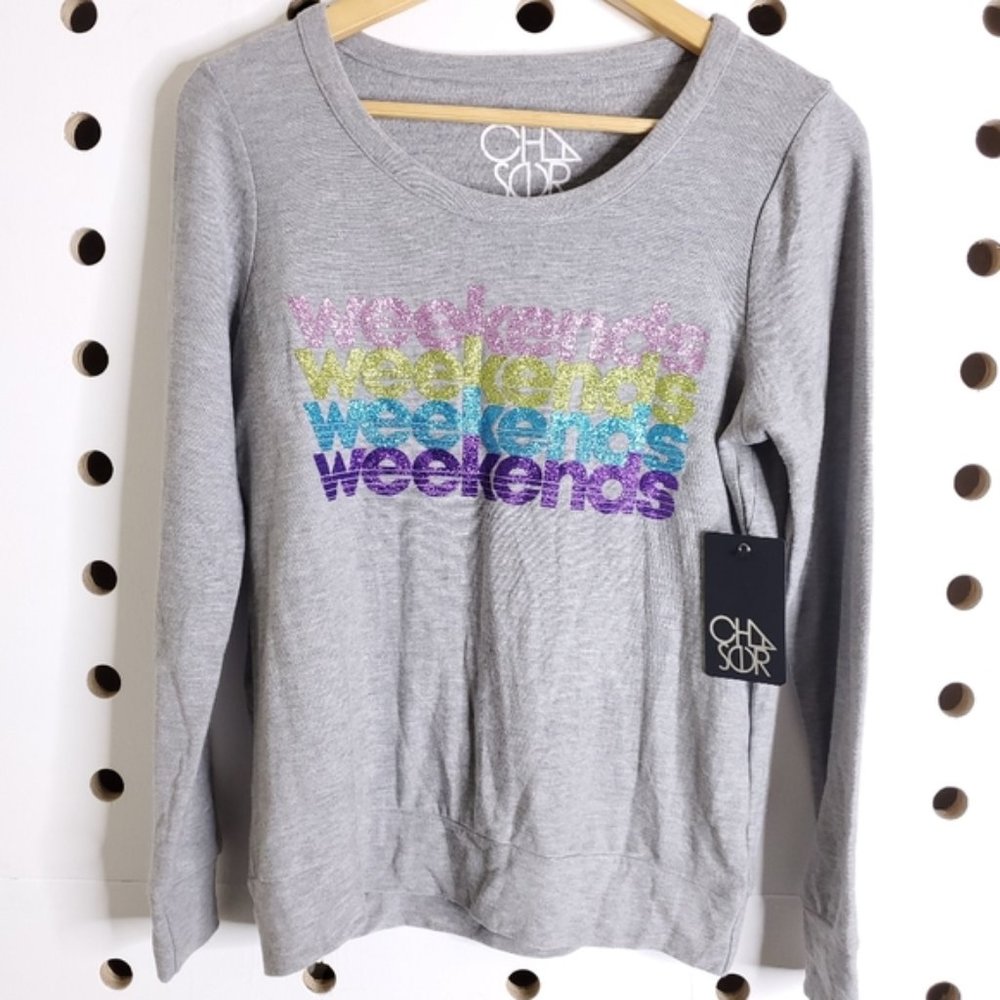 Chaser Sparkle Weekends Graphic sweatshirt